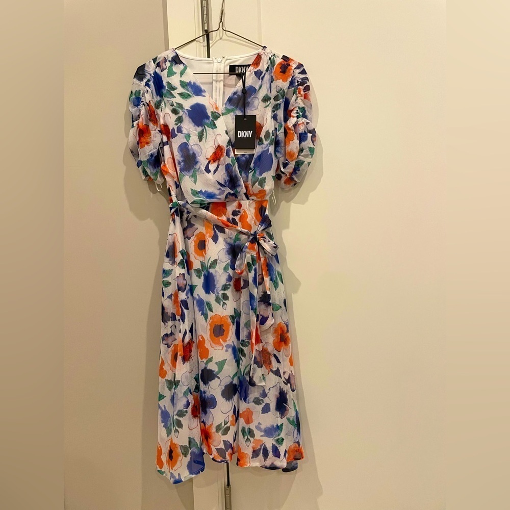 NWT DKNY flowy spring summer floral dress, 2P